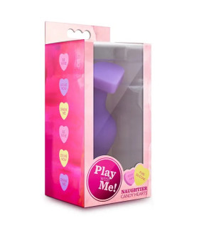 Анальная пробка силиконовая Candy Heart Fuck Me, фиолетовая, 10.8 х 4.3 см - No Taboo