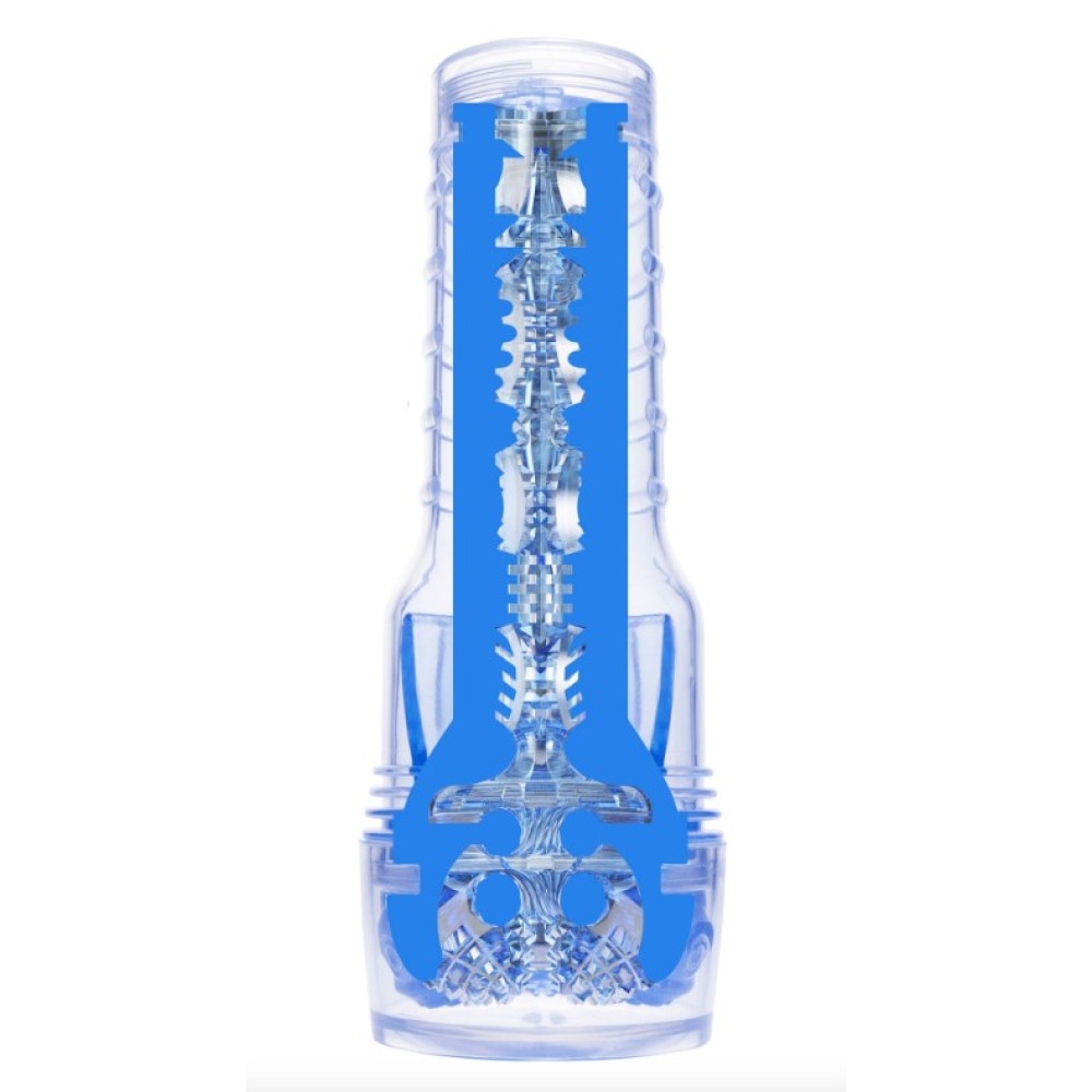 Мастурбатор из киберкожи Fleshlight Turbo Core Blue Ice (RP), прозрачный, 25 х 10 см фото №4 — секс игрушки: Украина, NO TABOO