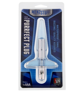 Пробка анальная с вибрацией Menz Stuff Plug, прозрачная, 9.5 х 2.5 см - No Taboo