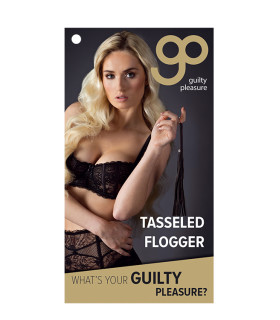 Флоггер GP, премиум коллекция, экокожа, черный, 39.5 см - No Taboo