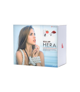 Мастурбатор с двумя отверстиями Kokos Hera Hip Real Deluxe с вибрацией и ротацией, телесный - No Taboo