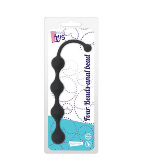 Анальная цепочка Dreamtoys All Time Favorites с шариками, силиконовая, чёрная, 23.9 х 2.5 см - No Taboo
