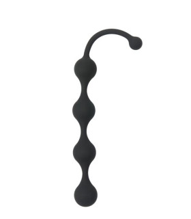 Анальная цепочка Dreamtoys All Time Favorites с шариками, силиконовая, чёрная, 23.9 х 2.5 см - No Taboo