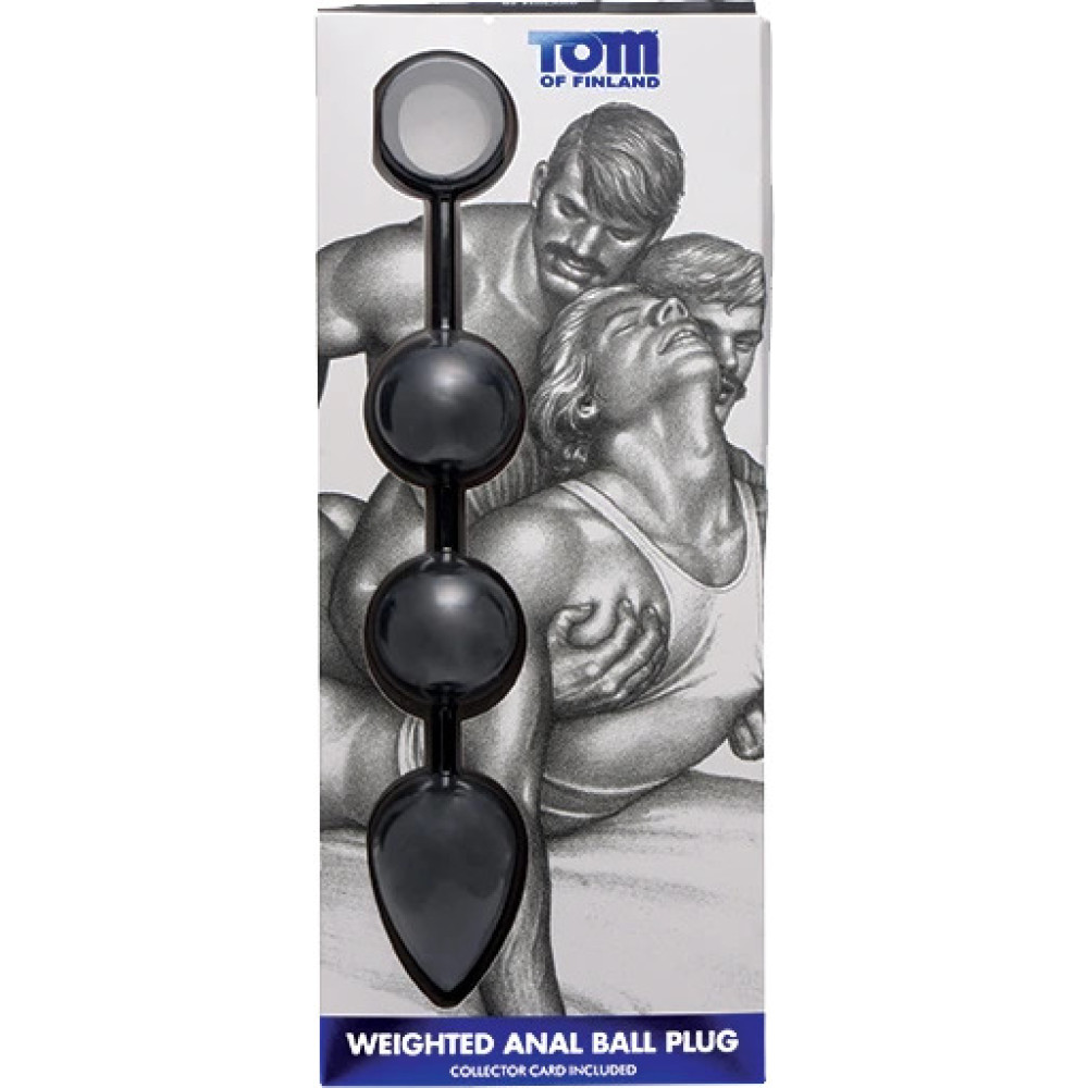 Анальные шарики Tom of Finland утяжелённые, черные фото №4 — секс игрушки: Украина, NO TABOO