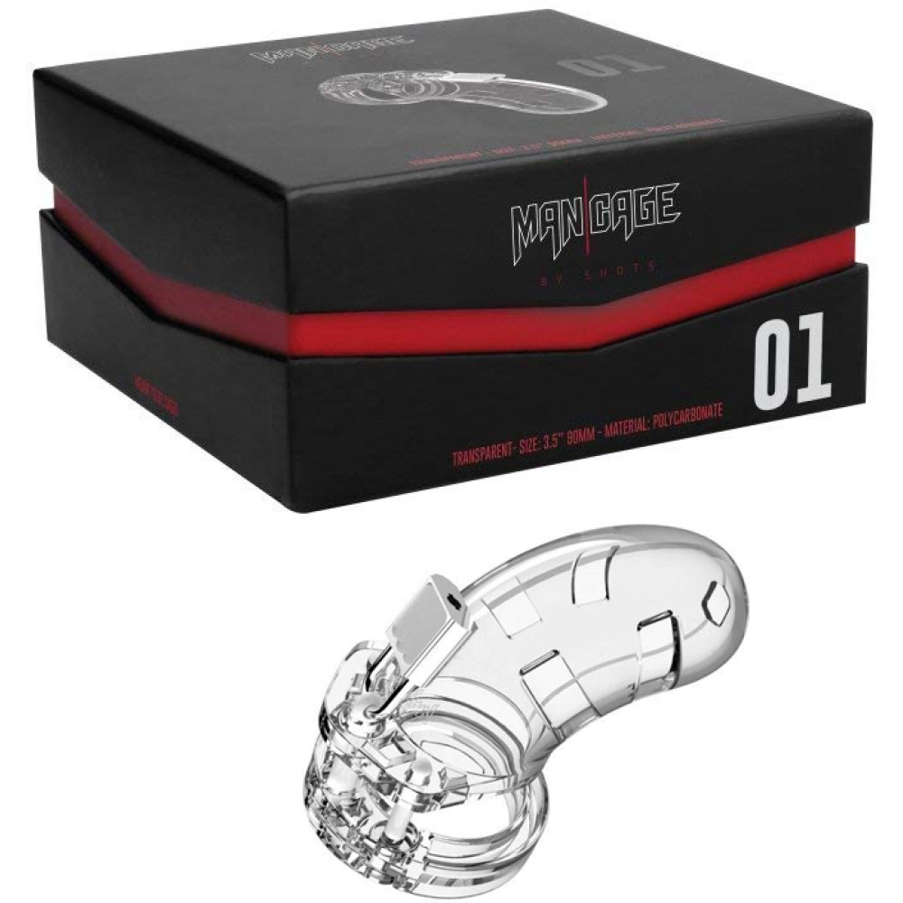 Мужской пояс верности Shots Toys Man Cage №1, 9 см, прозрачный, фото №0 — секс шоп Украина, NO TABOO