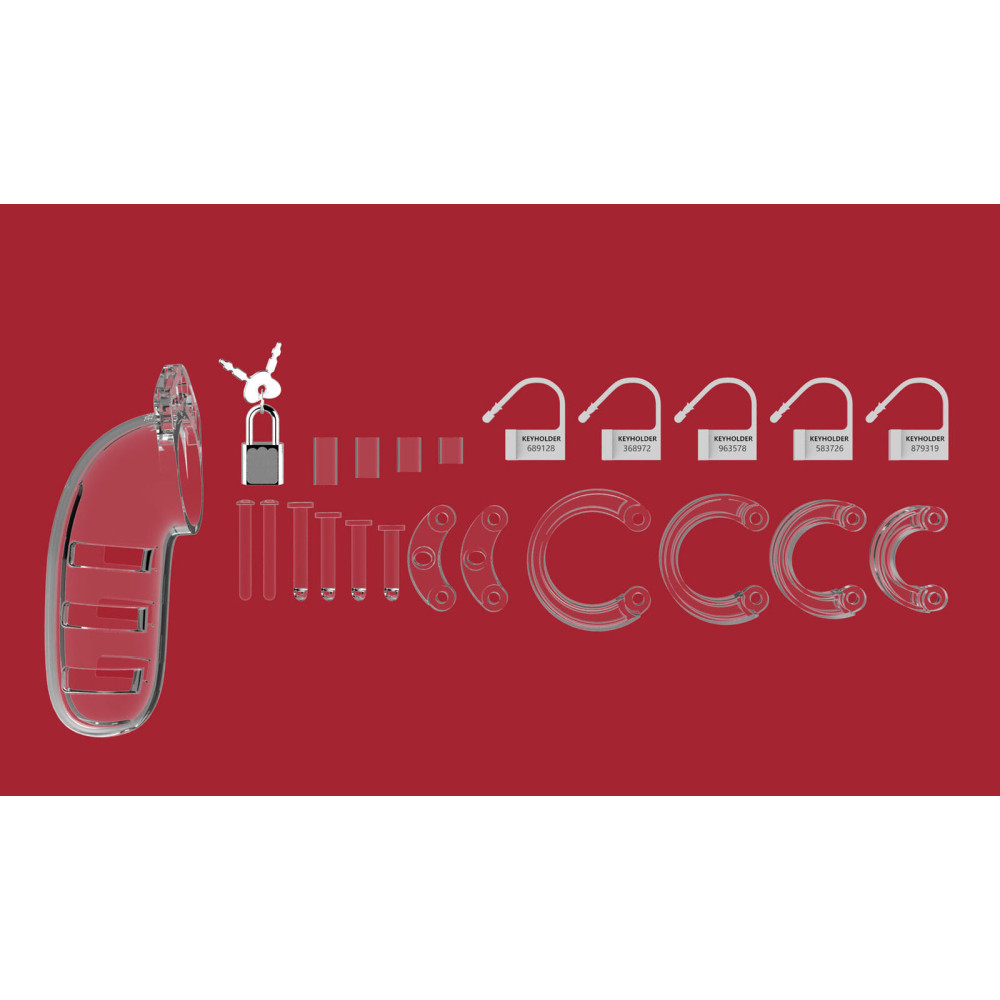 Мужской пояс верности Man Cage №6, 14 см, прозрачный, фото №4 — секс шоп Украина, NO TABOO