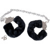 Наручники Bigger Furry Handcuffs, 6-12 см, черные, фото №2 — секс шоп Украина, NO TABOO