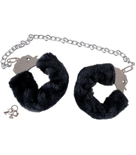Наручники Bigger Furry Handcuffs, 6-12 см, черные - No Taboo
