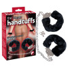 Наручники Bigger Furry Handcuffs, 6-12 см, черные, фото №1 — секс шоп Украина, NO TABOO