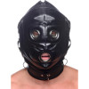 Шлем-маска на голову Bondage Hood с кляпом пенисом, черная, фото №2 — секс шоп Украина, NO TABOO