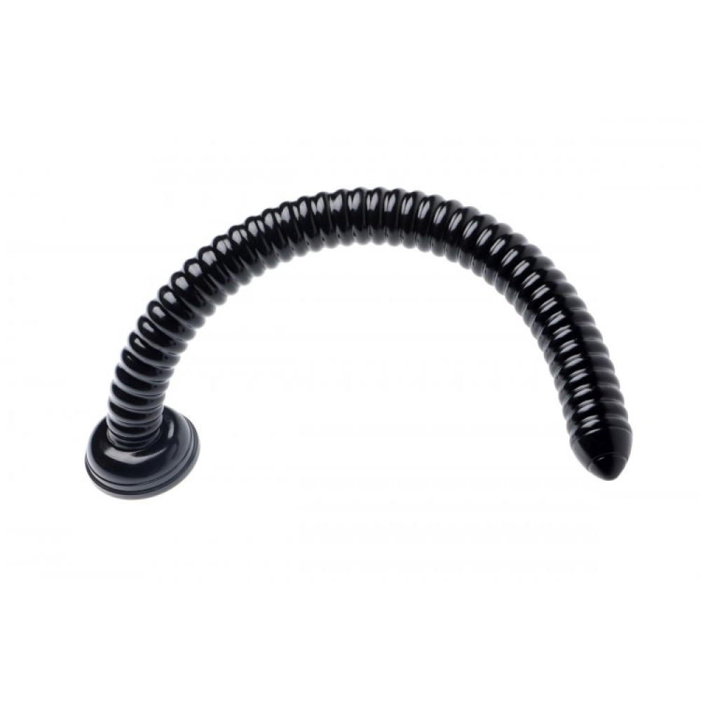 Анальный фаллоимитатор Ribbed Anal Snake, 48 см, черный фото №2 — секс игрушки: Украина, NO TABOO