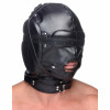 Шлем-маска на голову Bondage Hood с кляпом, черная, фото №1 — секс шоп Украина, NO TABOO