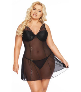 Пеньюар полупрозрачный SoftLine Berta 3XL - No Taboo