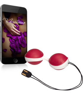 Вагинальные шарики Vibratissimo DuoBalls с вибрацией, красные - No Taboo