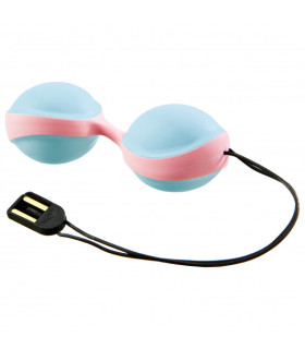Вагинальные шарики Vibratissimo DuoBalls с вибрацией, голубые - No Taboo