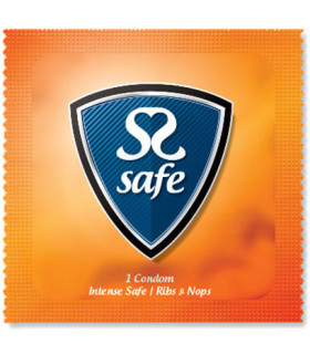 Резинки Safe Intense Safe Condoms ребристые, 1 шт - No Taboo