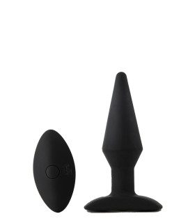 Анальная пробка Dream Toys с вибрацией и пультом, черная - No Taboo
