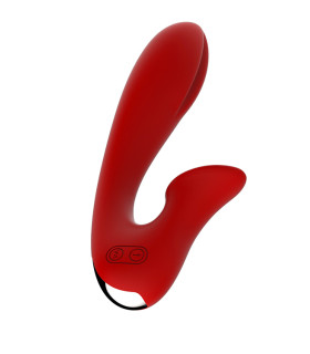 Вибратор Dream Toys с клиторальным стимулятором, красный - No Taboo