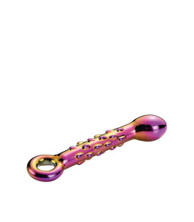 Скляний фалоімітатор Dream Toys Glamour Glass для точки G, різнокольоровий, 18 х 3.3 см - No Taboo