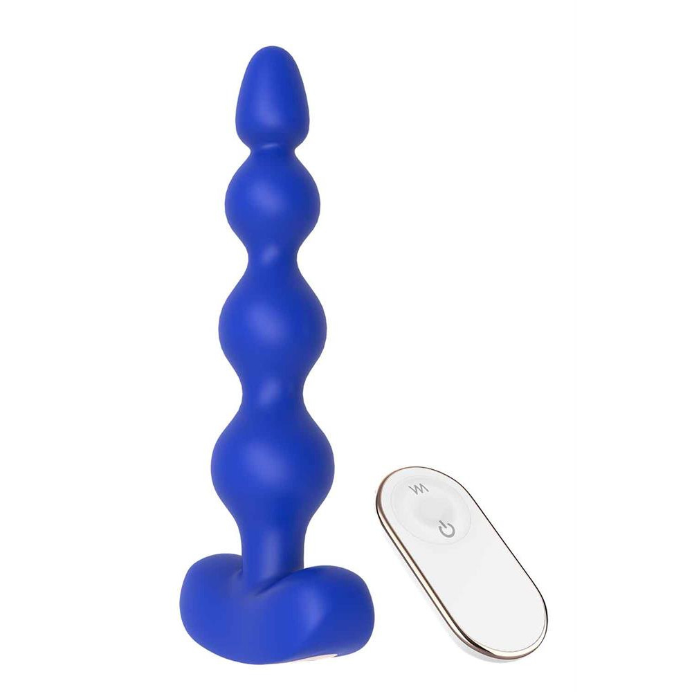 Анальный вибратор Dream Toys с дистанционным управлением, синий, 18 см х 3.6 см фото №3 — секс игрушки: Украина, NO TABOO