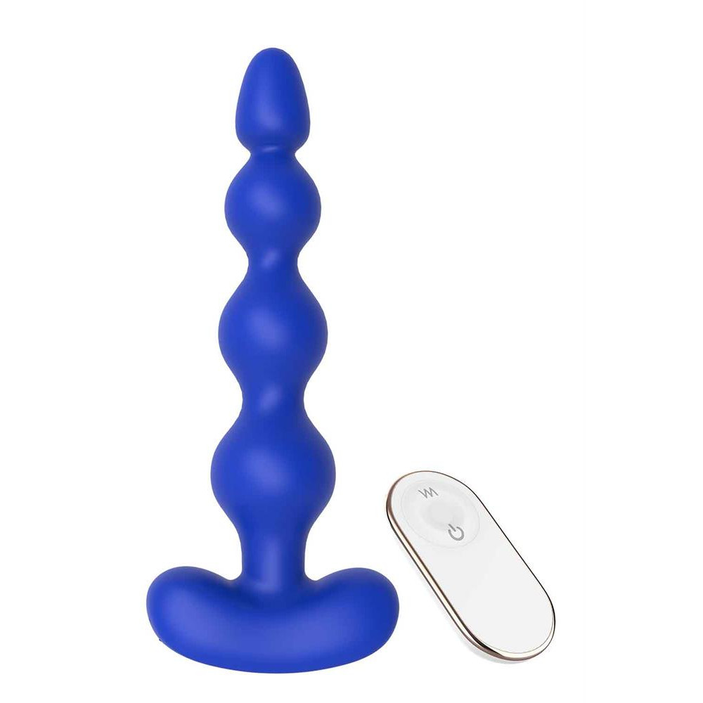 Анальный вибратор Dream Toys с дистанционным управлением, синий, 18 см х 3.6 см фото №0 — секс игрушки: Украина, NO TABOO