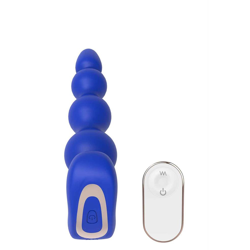 Анальный вибратор Dream Toys с дистанционным управлением, синий, 18 см х 3.6 см фото №5 — секс игрушки: Украина, NO TABOO