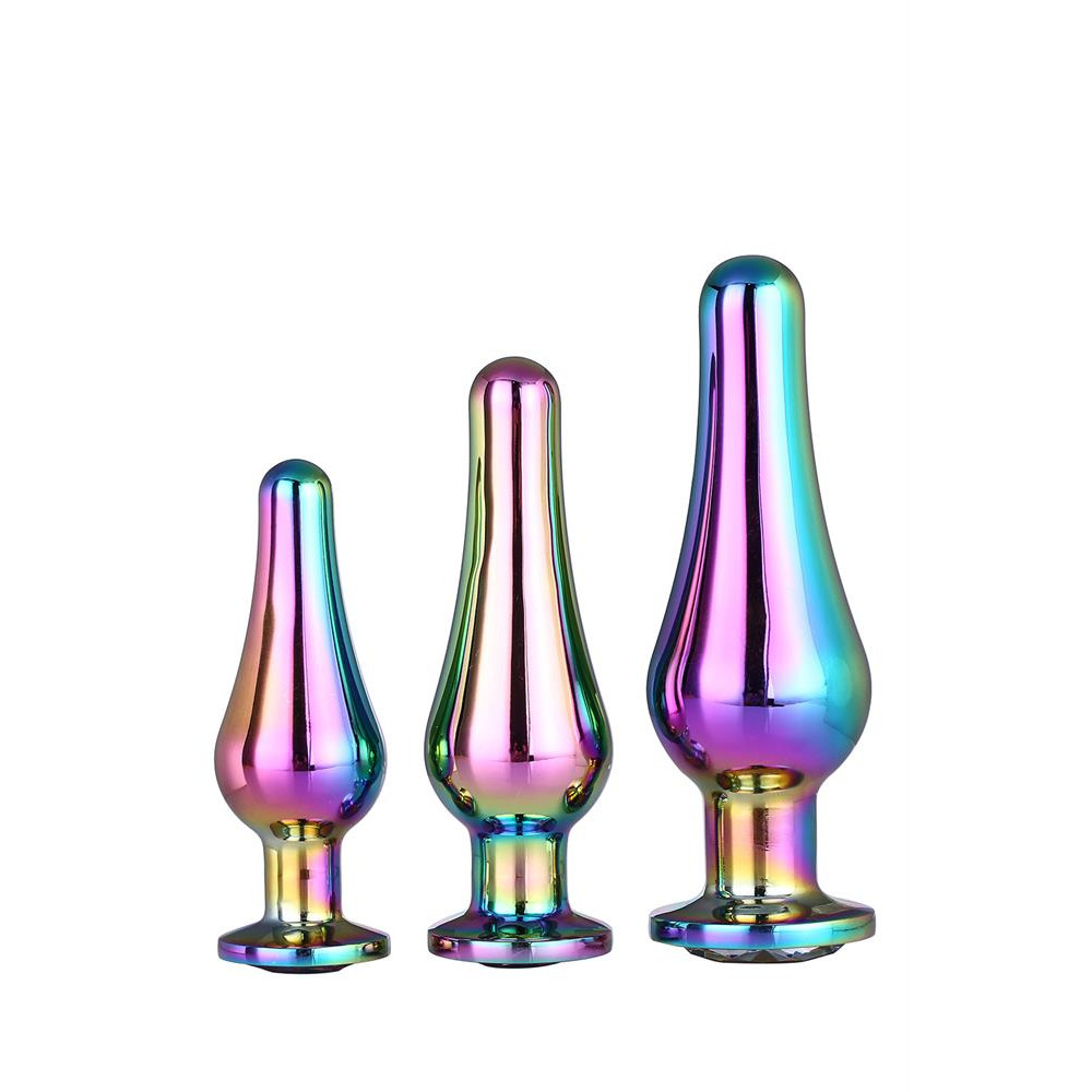 Набор анальных пробок Dream Toys Gleaming Love со стразами, разноцветный, 3 шт фото №0 — секс игрушки: Украина, NO TABOO