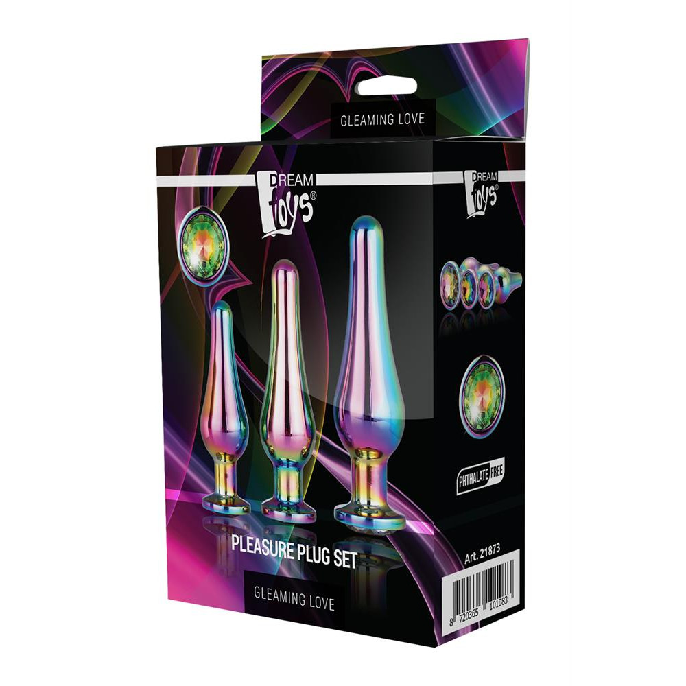 Набор анальных пробок Dream Toys Gleaming Love со стразами, разноцветный, 3 шт фото №2 — секс игрушки: Украина, NO TABOO