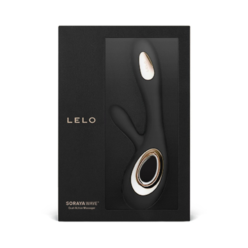 Вибратор-кролик Lelo Soraya Wave двойного действия, черного цвета, 21.8 см х 4.6 см фото №3 — секс игрушки: Украина, NO TABOO