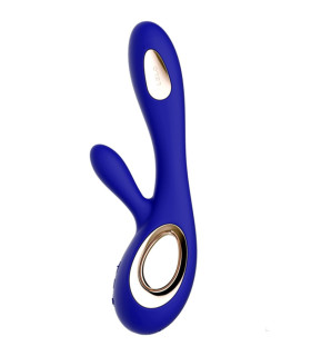 Вибратор-кролик Lelo Soraya Wave двойного действия, синего цвета, 21.8 см х 4.6 см - No Taboo