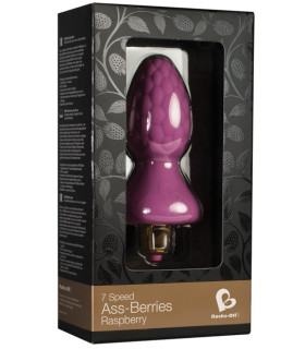 Анальная пробка Rocks-Off Ass Berries Raspberry в форме ягоды, фиолетовая, 9.5 см х 3.5 см - No Taboo