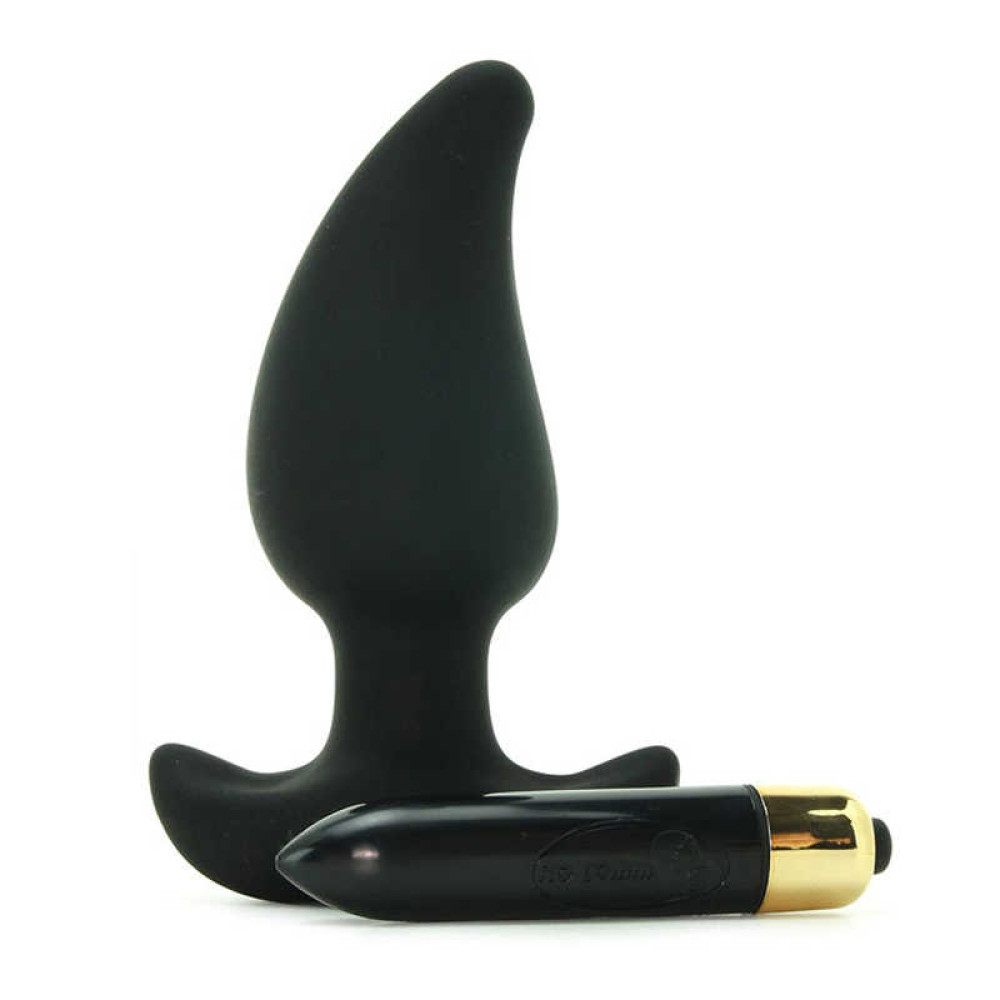 Анальная пробка Rocks-Off Butt Quiver с вибрацией, черная, 9.5 см х 3.5 см фото №3 — секс игрушки: Украина, NO TABOO