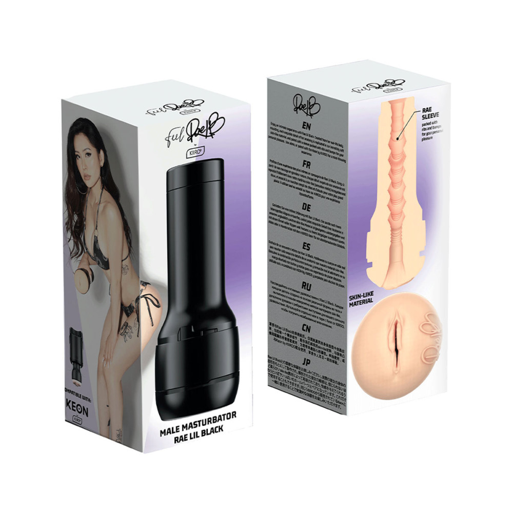 Реалистичный мастурбатор-вагина Kiiroo Feel Rae Lil Black из киберкожи, 22 см х 8.4 см фото №0 — секс игрушки: Украина, NO TABOO