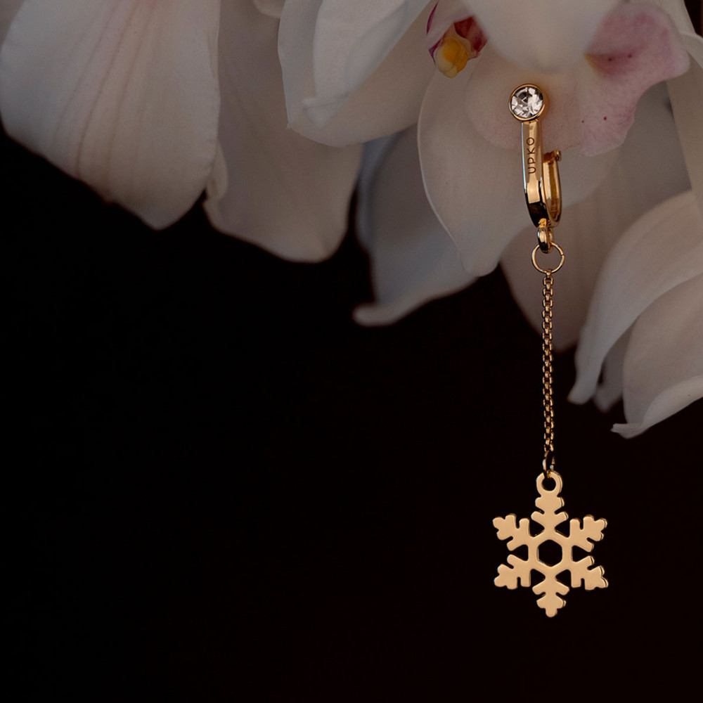 Украшения для клитора и половых губ UPKO Non-pierced Jewelry Snowflake в форме снежинки с горным хрусталем, фото №3 — секс шоп Украина, NO TABOO