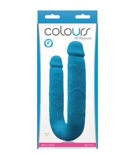 Двойной фаллоимитатор Colours DP Pleasures реалистичный, голубой - No Taboo