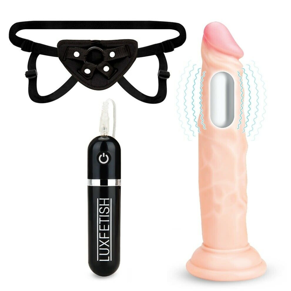 Страпон с вибрацией Lux Fetish реалистичный, телесный, 16.5 см фото №4 — секс игрушки: Украина, NO TABOO