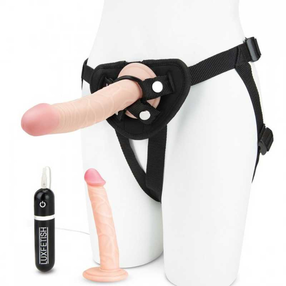 Страпон-комплект Lux Fetish с двумя вибронасадками, 15.5 см / 16.5 см фото №0 — секс игрушки: Украина, NO TABOO