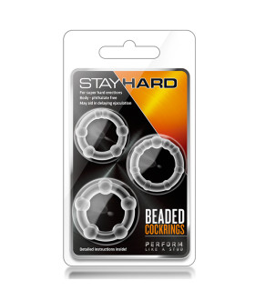 Набір ерекційних кілець Blush Stay Hard різних розміров, прозорі, 3 шт - No Taboo