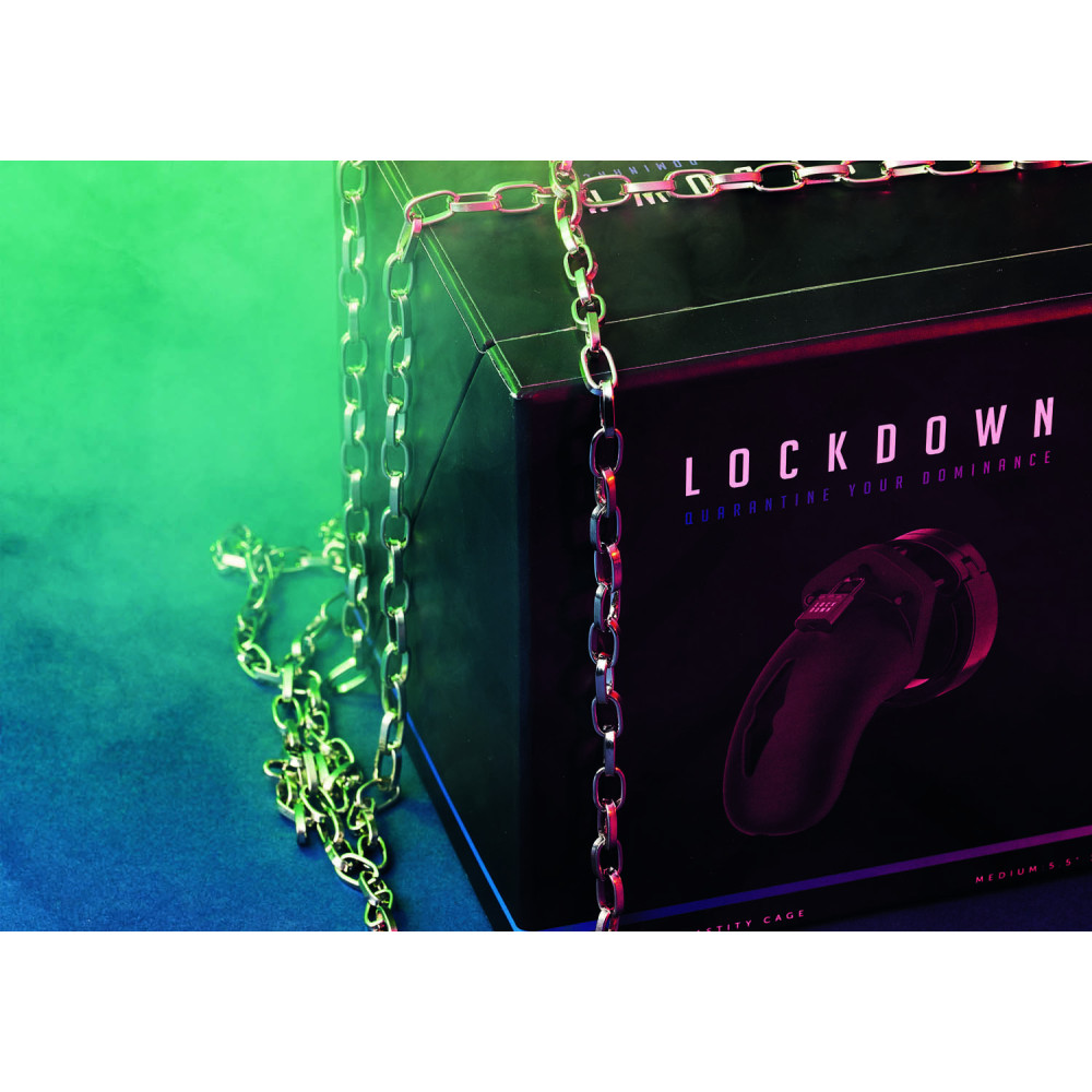 Мужской пояс верности пластиковый Lockdown, большой (10 см), черный, фото №8 — секс шоп Украина, NO TABOO
