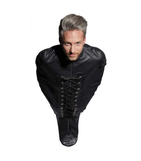 Смирительный мешок для БДСМ-игр Leather Bondage из натуральной кожи, черный - No Taboo