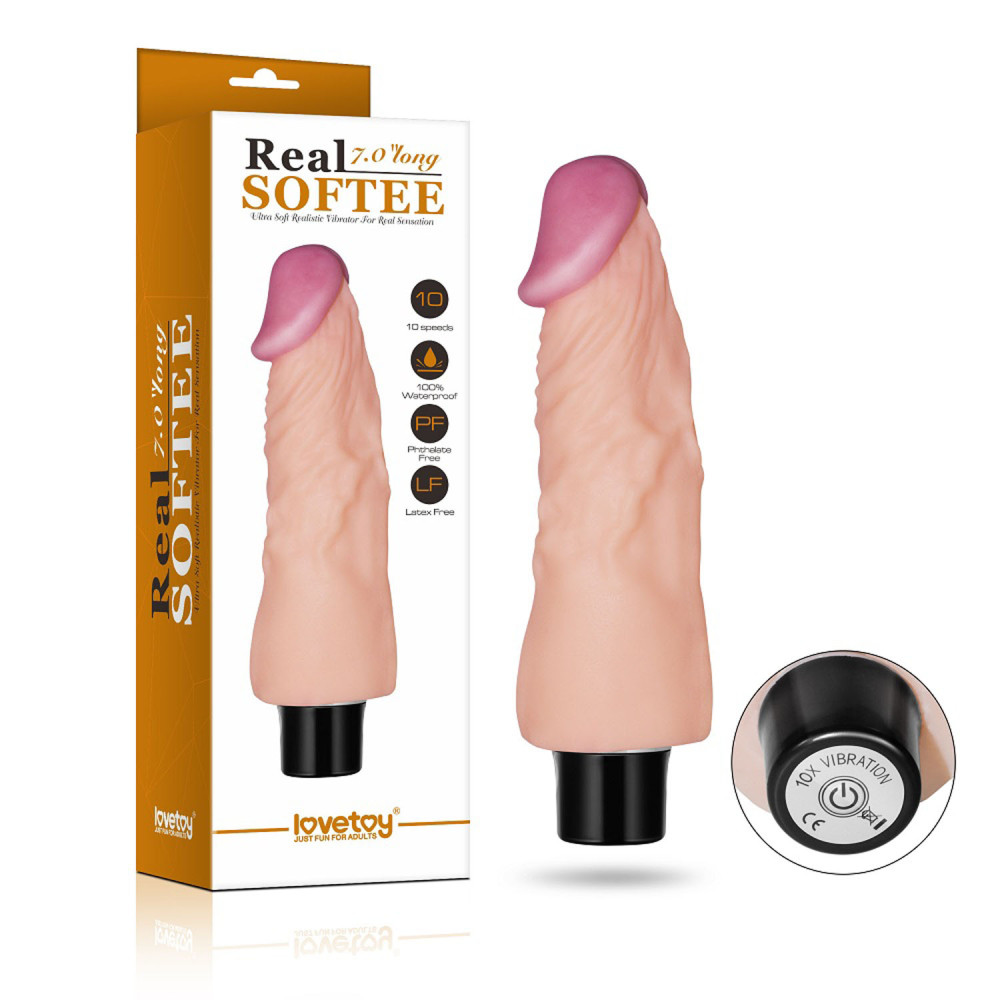 Вибратор реалистичный Lovetoy Real Softee телесного цвета, 18 см х 3.9 см фото №0 — секс игрушки: Украина, NO TABOO