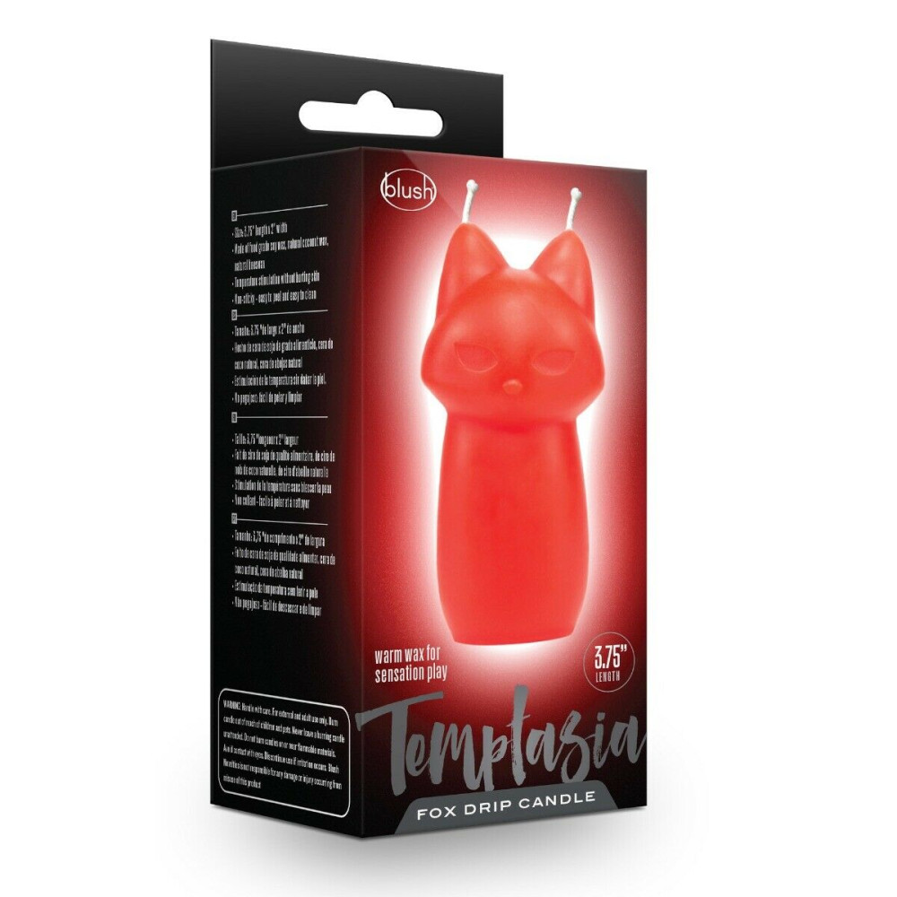 Свеча низкотемпературная Temptasia Fox Drip красная, 9.5 см х 5 см, фото №2 — секс шоп Украина, NO TABOO