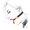 Кляп из силикона невидимый UPKO Invisible mouth Gag с ремешком из итальянской кожи, красный с черным, фото №14 — секс шоп Украина, NO TABOO