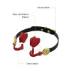 Кляп из силикона невидимый UPKO Invisible mouth Gag с ремешком из итальянской кожи, красный с черным, фото №16 — секс шоп Украина, NO TABOO