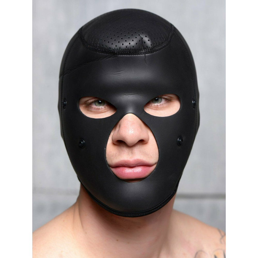 Шлем-маска Scorpion Hood для сенсорной депривации, черного цвета, фото №3 — секс шоп Украина, NO TABOO