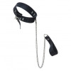 Ошейник с поводком черный кружево кожзам BLK collar в коробке, фото №1 — секс шоп Украина, NO TABOO