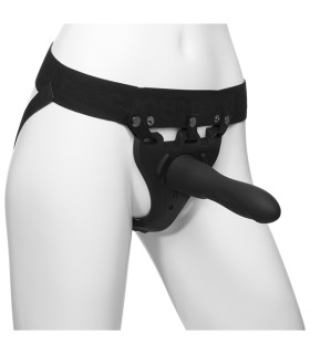 Страпон с вибрацией на пульте управления Body Extensions Strap-On, черный - No Taboo