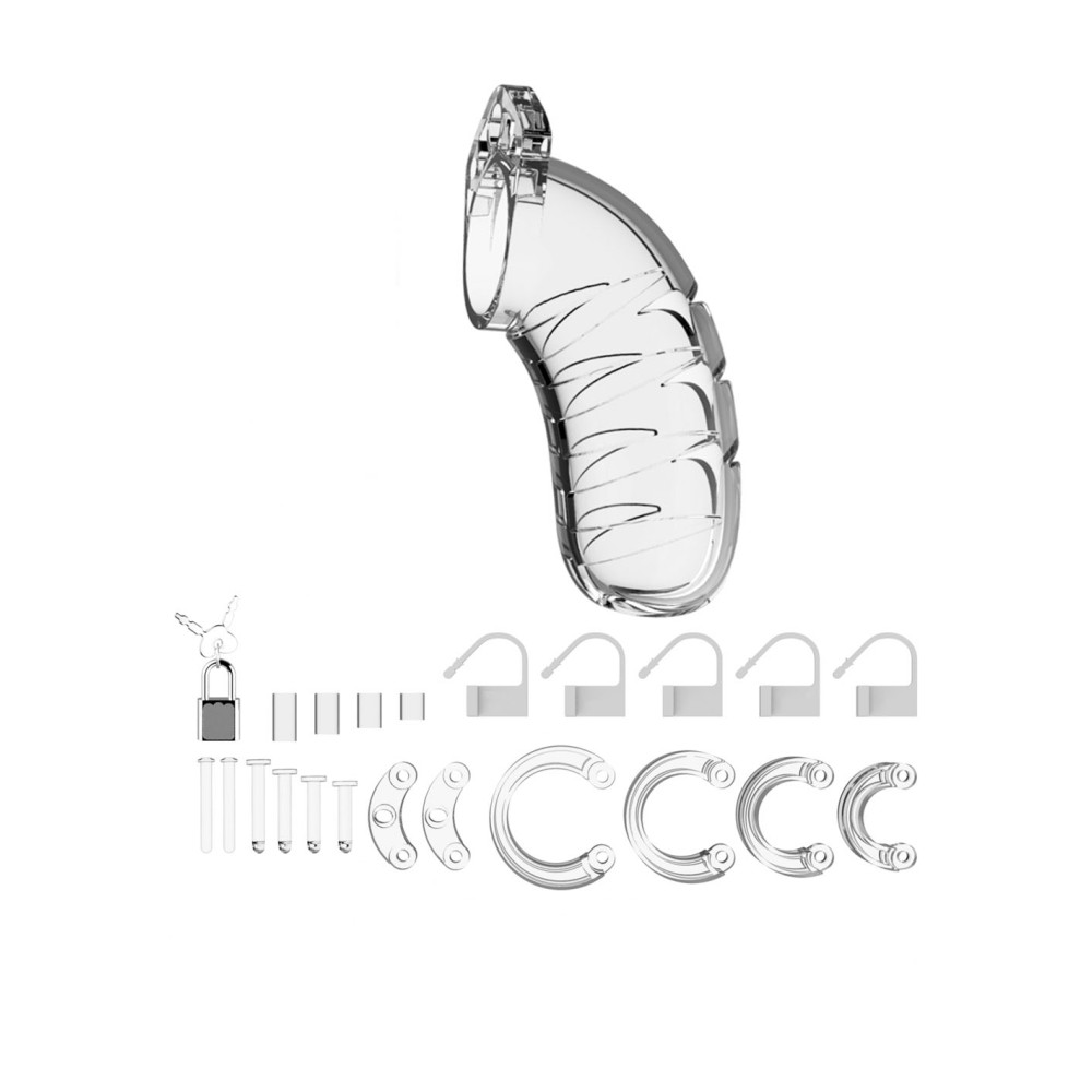 Мужской пояс верности Man Cage №4, 11.5 см, прозрачный, фото №2 — секс шоп Украина, NO TABOO