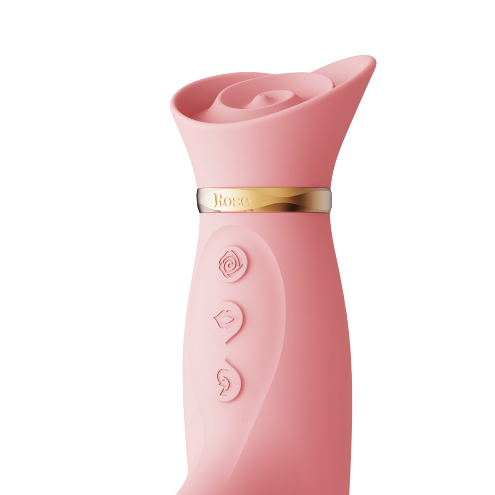 Вибратор с ротацией, фрикциями и вакуумной стимуляцией клитора Zalo Rose Rabbit Thruster розовый фото №6 — секс игрушки: Украина, NO TABOO
