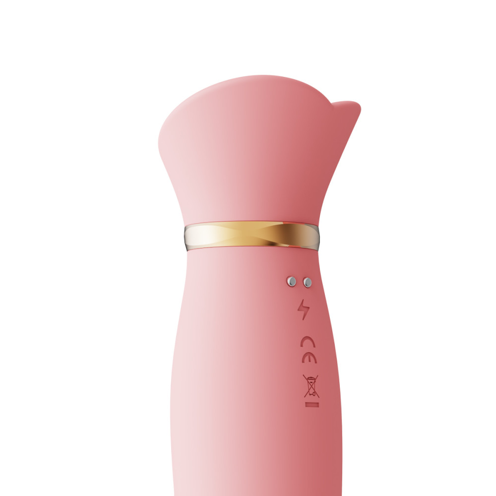 Вибратор с ротацией, фрикциями и вакуумной стимуляцией клитора Zalo Rose Rabbit Thruster розовый фото №5 — секс игрушки: Украина, NO TABOO